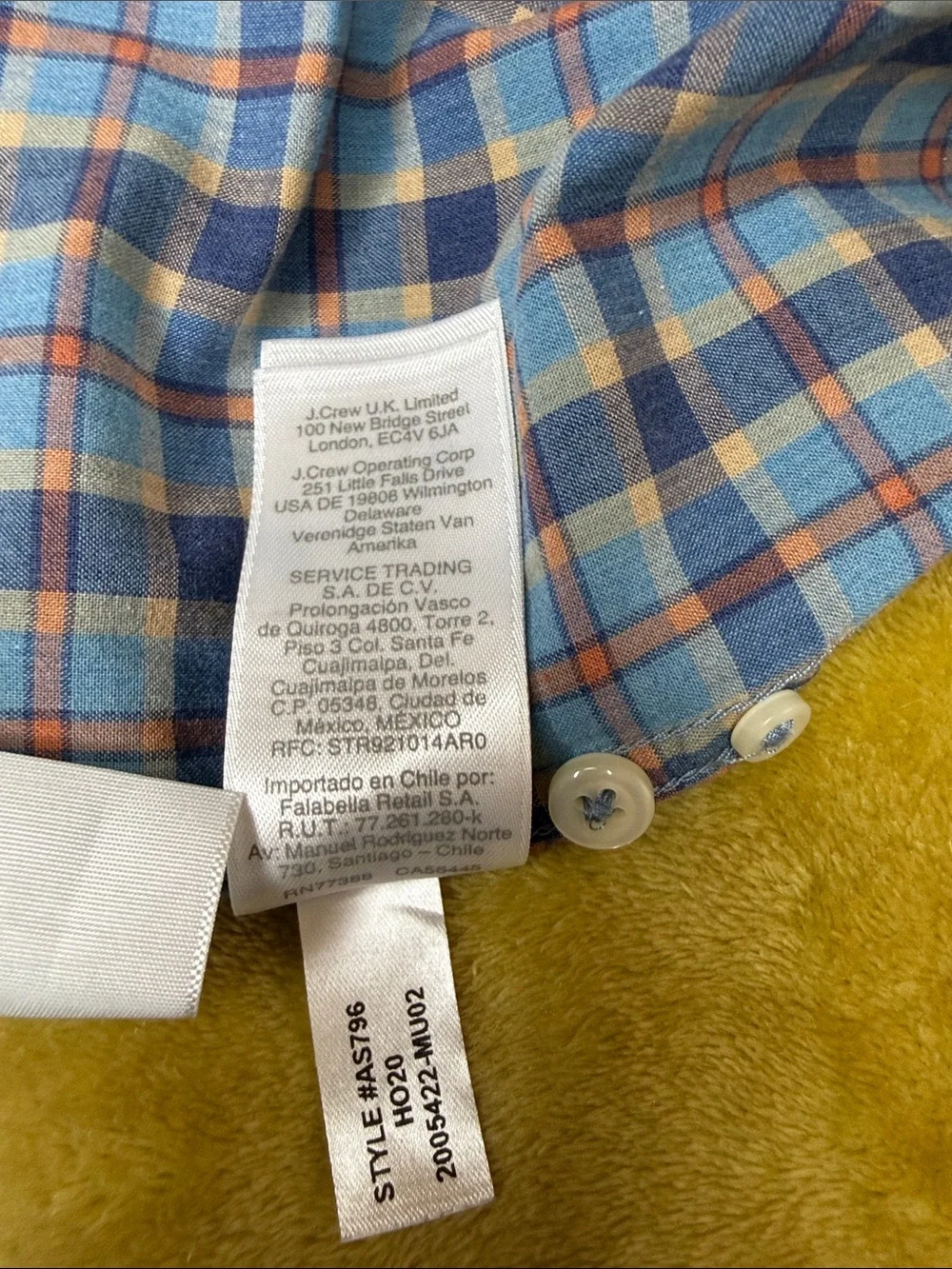 J. Crew Blue and Red Plaid Button-Down Shirt Organic cotton size L